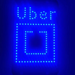 ZN Light Sign for Car with USB Plug 12V Charge, Blue Glowing, 7.4" Car LED Light Sign for Easy Nighttime Passenger Location