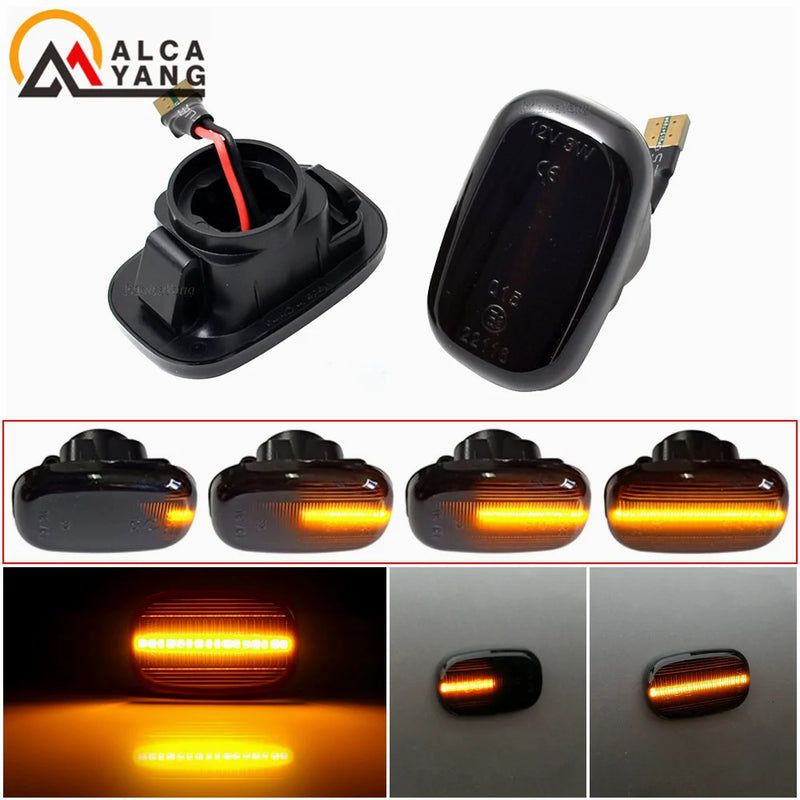 2pcs Dynamic Led Side Marker Flowing Turn Signal Light Panel Lamp for Toyota Corolla E10/E11/E12 Yaris Verso Hilux Surf N21 RX