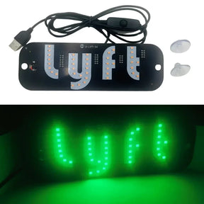 ZN Light Sign for Car with USB Plug 12V Charge, Blue Glowing, 7.4" Car LED Light Sign for Easy Nighttime Passenger Location