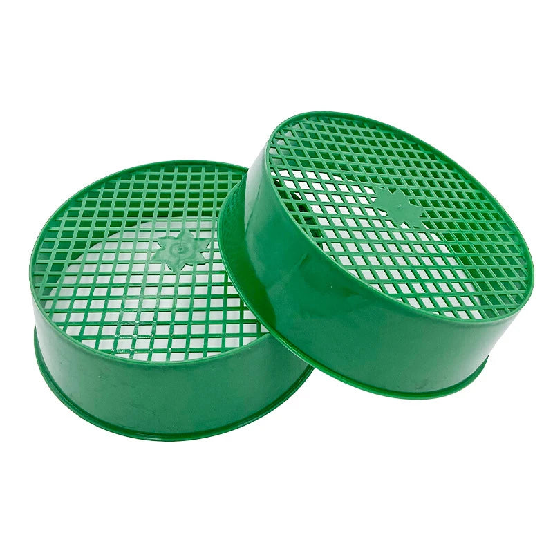 Green Round Garden Sieve Plastic Riddle Stone Sand Seedling Mesh Garden Tool Soil Gardening Screen Seedling Cultivation Network