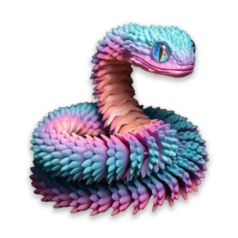 3D Printed Snake Movable Joint Fidget Toy Figurine Simulation Snake Office Desktop Ornament 2025 New Year Gifts Crafts Gift