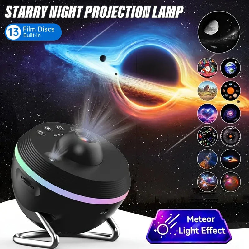 1 pc 13 in 1 Star Projector Night Light Galaxy Projector Bedroom Planetarium Projector  with Timer and Rotation Function