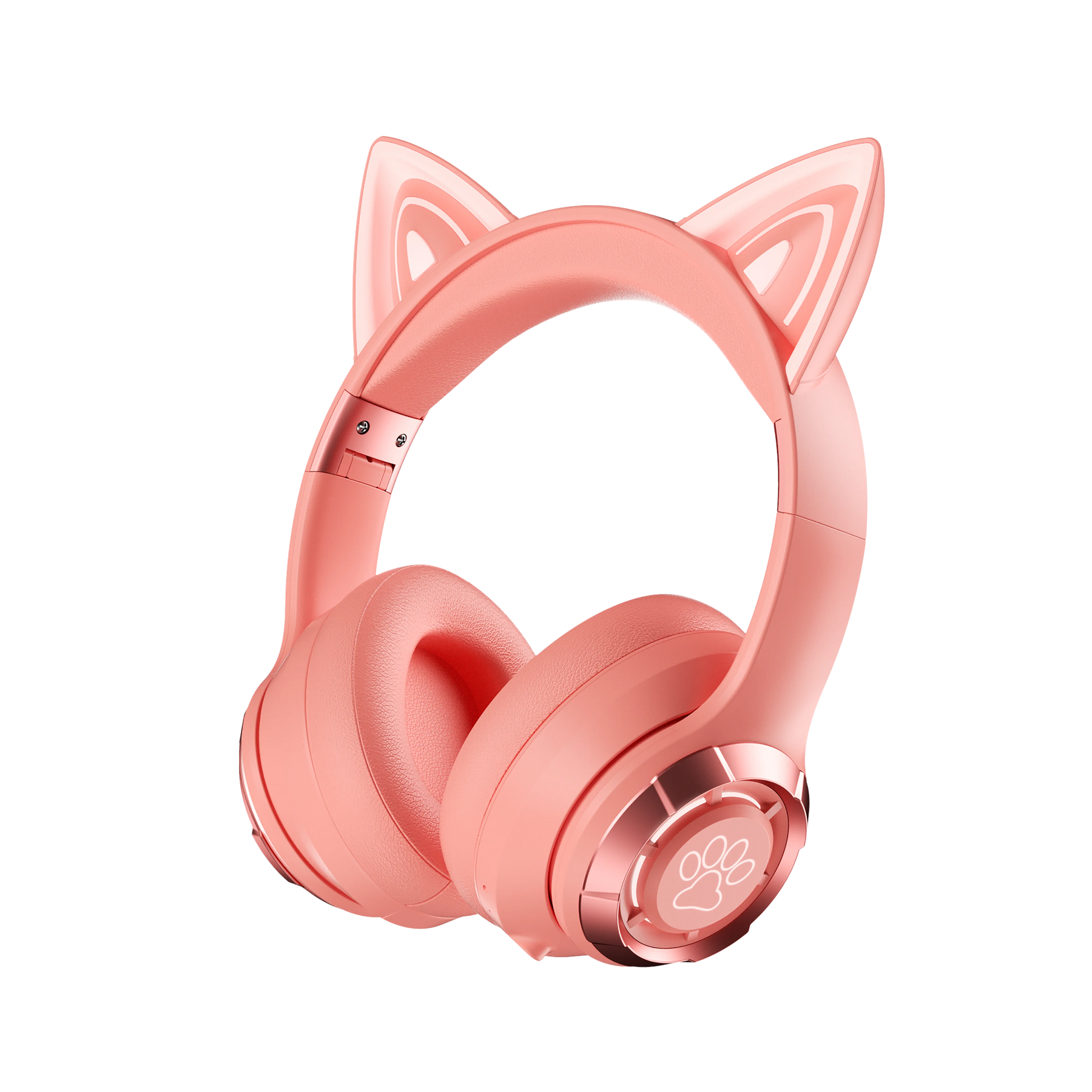 Cute Cat Ear Bluetooth Compatible Headset with LED Wireless Headset Children Girls Stereo Folding Sports Headset with Microphone