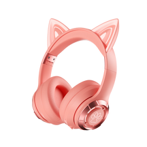 Cute Cat Ear Bluetooth Compatible Headset with LED Wireless Headset Children Girls Stereo Folding Sports Headset with Microphone