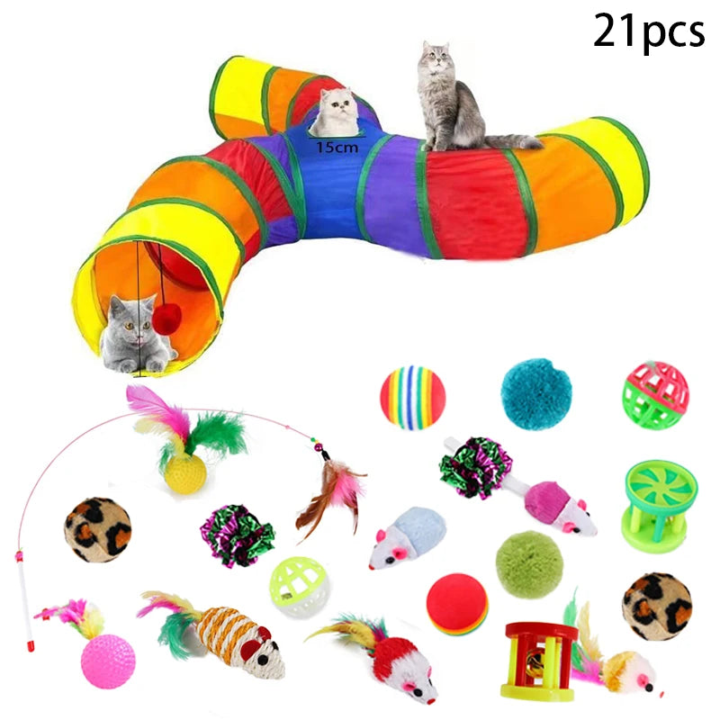 Cat Rattle Paper Tunnel Cat Toys Pet Crinkle Tunnel Cat Tent Tunnel Foldable Cat Toy Small Pet Cat Polyester Cotton