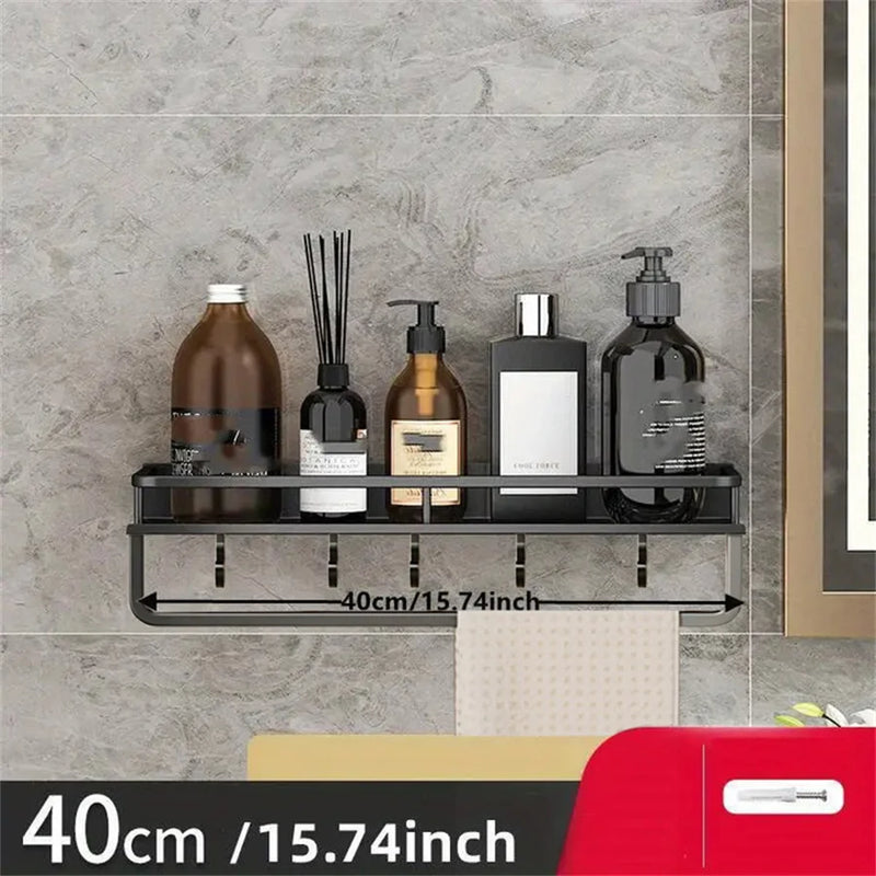 Aluminum Shelf Bathroom Storage Rack Wall Mounted Cosmetic Storage Rack Suitable For Bathroom Item Storage