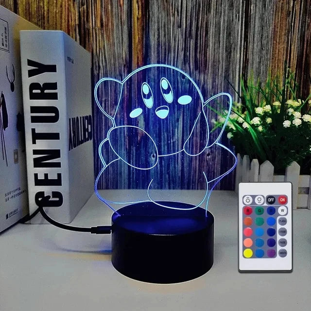 Kirby Light 3D Night Lamp Touch Sensor Atmosphere Lamp Bedroom Bedside Table Lamp Anime Figures Gift for Children Toy