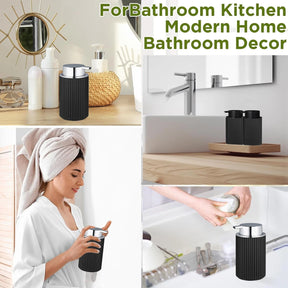 Foaming Soap Dispenser Black Foam Hand Soap Dispenser for Bathroom&Kitchen Hand and Dish Liquid Foaming Pump Bottle