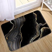 Abstract Black White Marble Bath Mat Set Creative Geometric Texture Modern Carpet Home Bathroom Decor Non-slip Rugs Toilet Cover