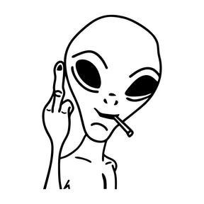 G194 10.3X15CM Funny Alien Personality Ufo Car Sticker Vinyl Decal Car Windows Decor Black /WHITE/LASER