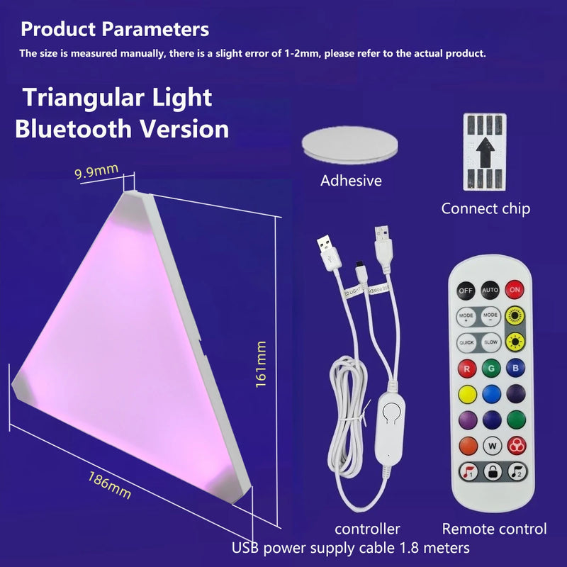 Super Thin LED Triangle Lamps Indoor RGB Quantum Wall Light WIFI Bluetooth APP Control Night Light For Game Bedroom Decoration