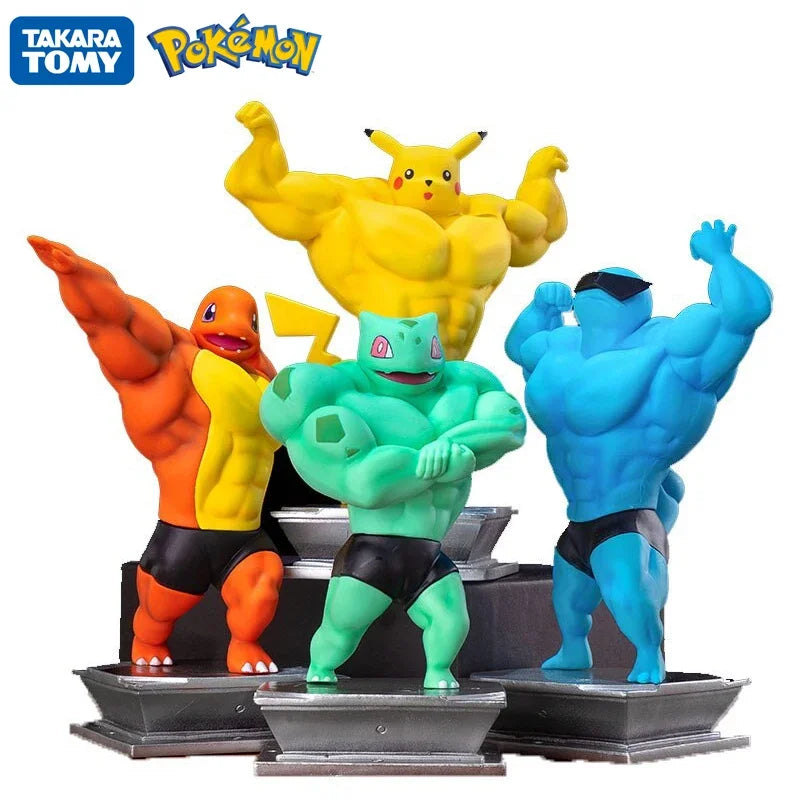 Pokemon PVC Action Figure Mini Model Doll Anime Figures Pikachu Charmande Squirtle Psyduck Cosplay Muscle Man Kids Toy Gift