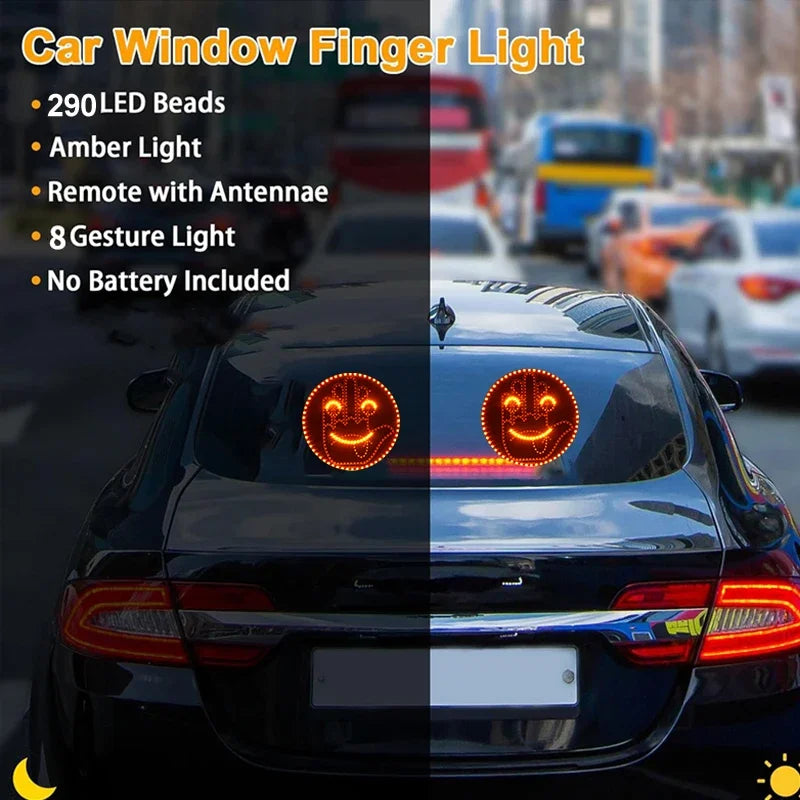 Creative Fun Three Models Gesture Lamp Car Interior Rear Windshield LED Hand Gesture Sign Middle Finger Sign Warning Brake Light