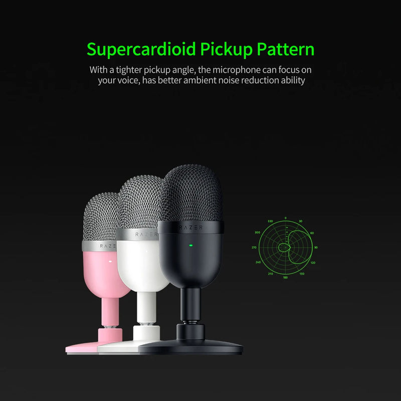 2024 New Razer Seiren Mini Microphone USB Microphone Ultra-compact Condenser Streaming Microphone Mic