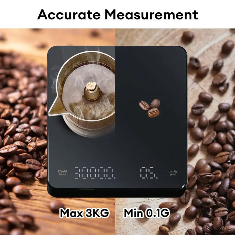 Xiaomi Mijia Digital Coffee Scale Timer LED Screen Espresso USB 3kg Max.0.1g High Precision Measures in Oz/ml/g Kitchen Scale