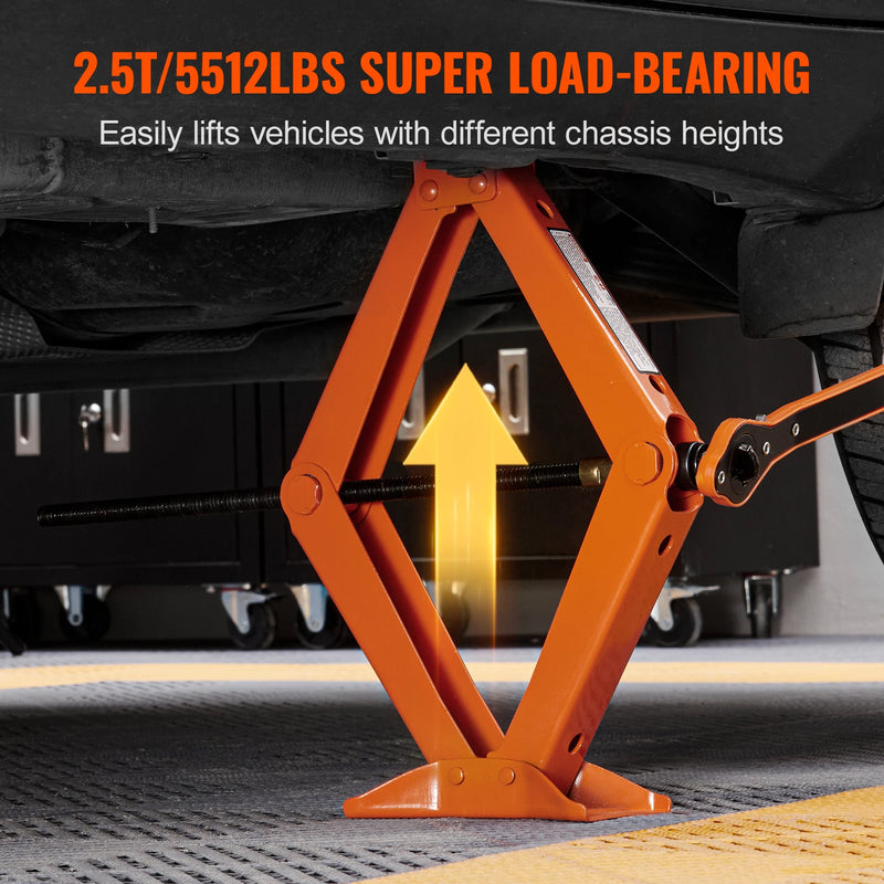 VEVOR Scissor Jack 2.5 Ton/5512 lbs Scissor Car Jack 3.7"-17.1" Lifting Range Scissor Lift Jack Portable Tire Jack for Car Truck