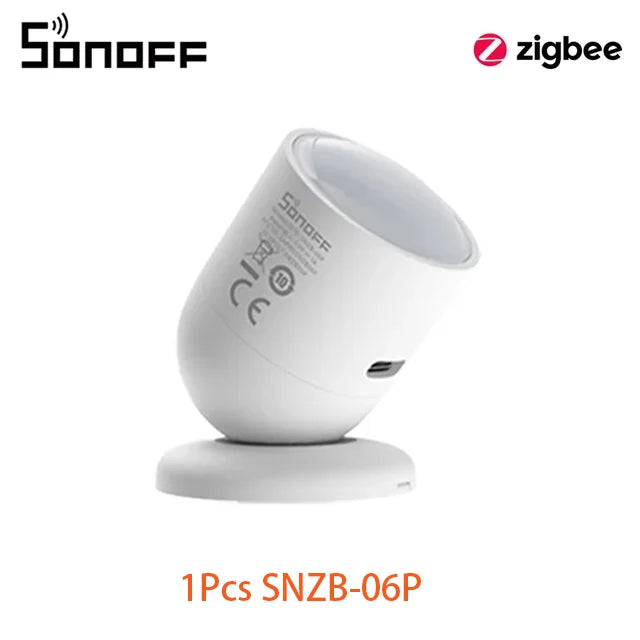 SONOFF SNZB-06P Zigbee Human Presence Sensor Rardar Detector Motion Light Sensing Smart Home Automation for Google Alexa Alice