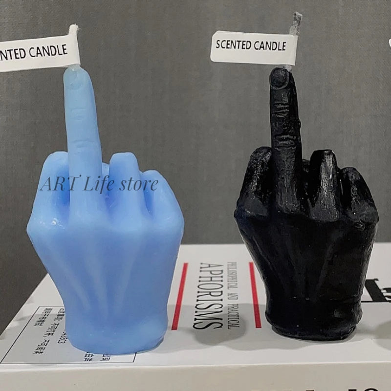 3D Finger Silicone Candle Mold Diy Fun Despised Gesture Plaster Soap Resin Crafts Make Molds Holiday Decorations Party Gifts