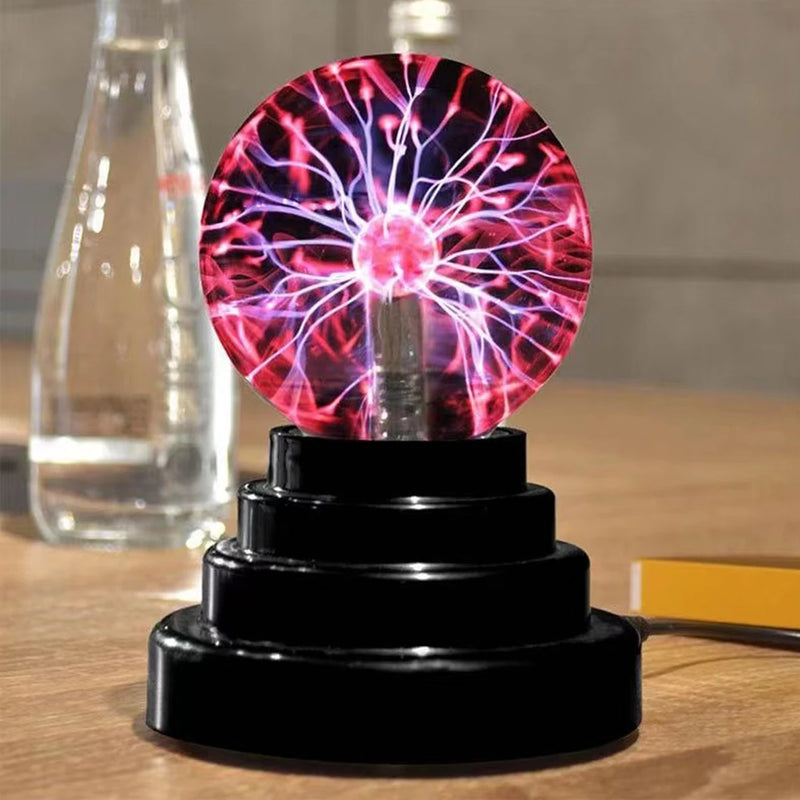 Touch sensitive plasma ball lamp - USB powered static electricity lamp for gatherings, home decoration, and science education