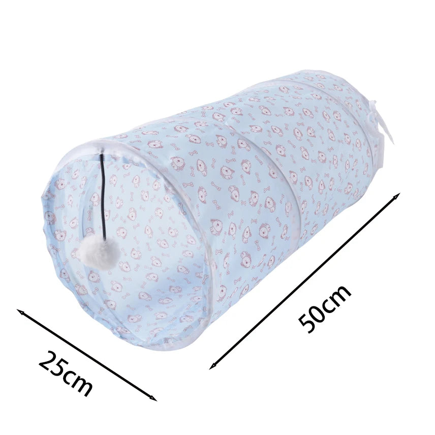 Cat Rattle Paper Tunnel Cat Toys Pet Crinkle Tunnel Cat Tent Tunnel Foldable Cat Toy Small Pet Cat Polyester Cotton