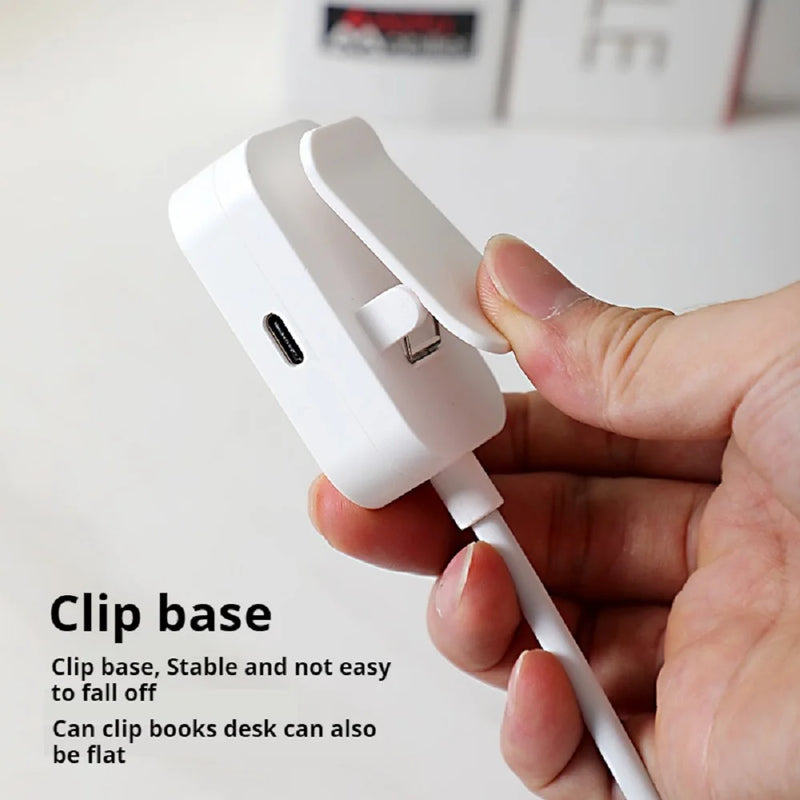 Folding Mini Clip Book Lamp USB Rechargeable LED Night Light 3 Modes Eye Protection Stepless Dimmable Flexible Bedroom Reading