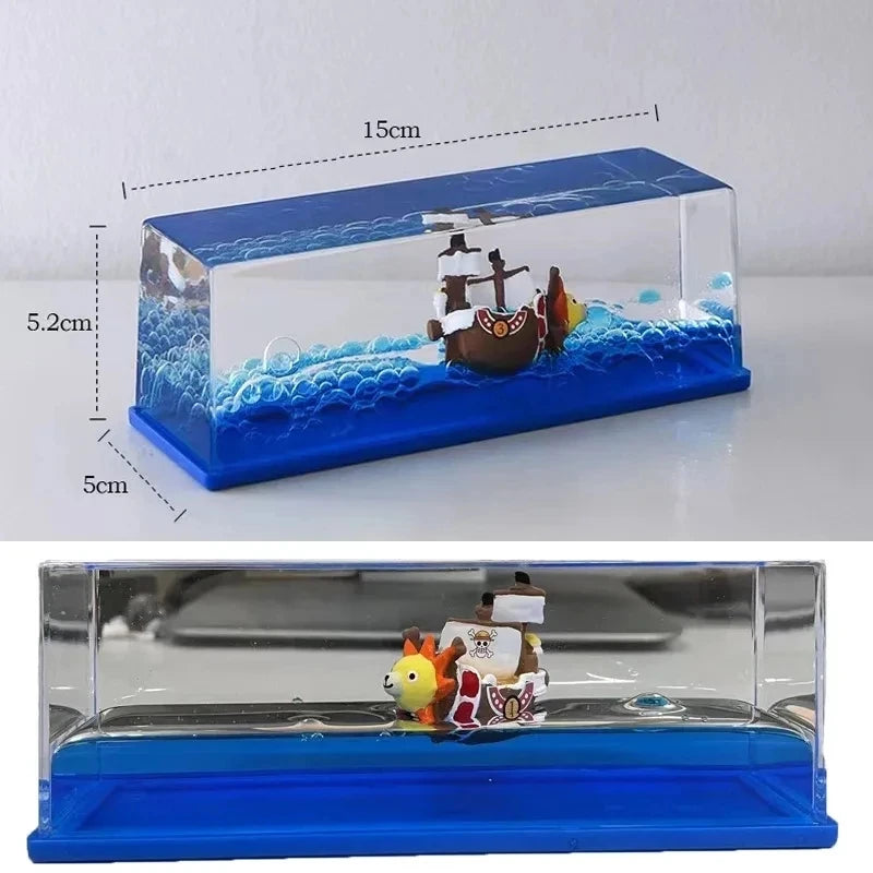 Fluid Liquid Drift Floating Boat Creative Ship Bottle Desktop Living Room Decoration Christmas Decoration Fluid Liquid Ship Birt