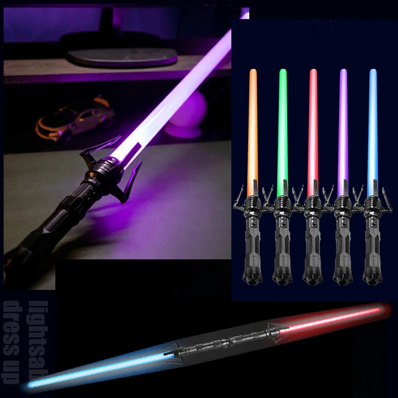 Telescopic Sword 75cm RGB Light Saber 2 In 1 7-Color/1 Color Lightsaber for 3+ Kids Laser Sword Toy Party Glow Swords Coser Toy