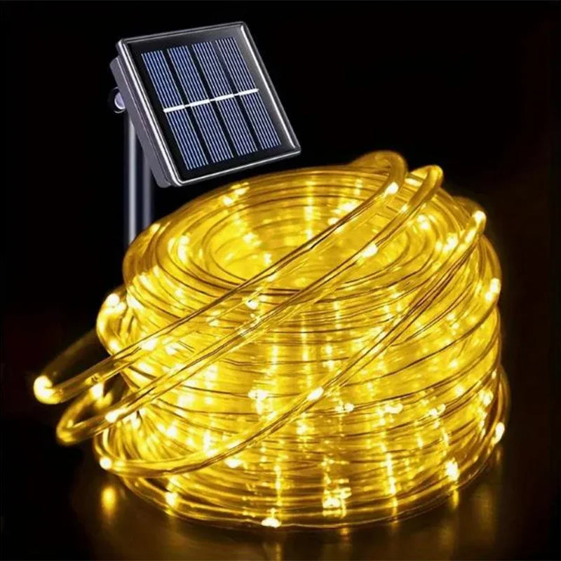 Solar String Tube Light PVC Soft Tube Outdoor Waterproof Copper Wire Light Courtyard Garden Decoration Atmosphere Flashing Light