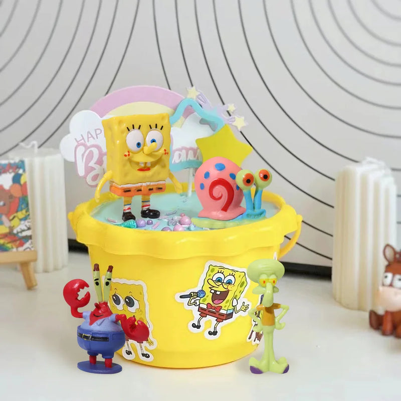 Anime Spongebobs Action Figures Cartoon Mini Dolls Fish Tank Decoration Landscaping Aquarium Accessories Boys Birthday Gifts