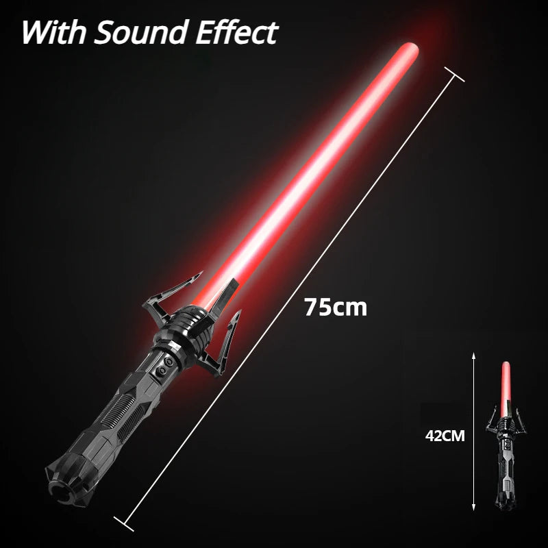 Telescopic Sword 75cm RGB Light Saber 2 In 1 7-Color/1 Color Lightsaber for 3+ Kids Laser Sword Toy Party Glow Swords Coser Toy