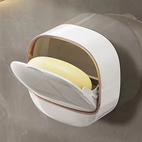 Wall Mounted Soap Holder Soap Box With lid Bathroom Soap Dish Without Drilling Soap Storage Rack Bathroom Accessories