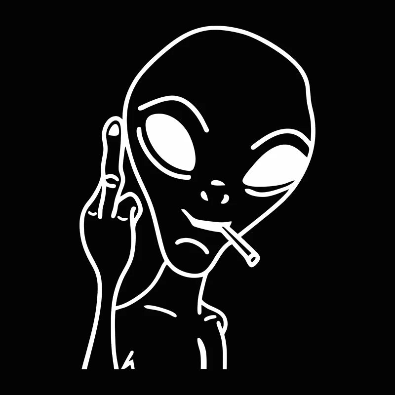 G194 10.3X15CM Funny Alien Personality Ufo Car Sticker Vinyl Decal Car Windows Decor Black /WHITE/LASER