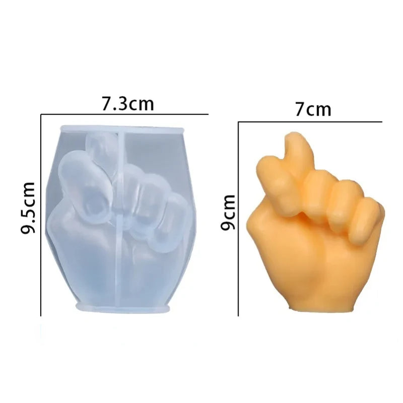 3D Finger Silicone Candle Mold Diy Fun Despised Gesture Plaster Soap Resin Crafts Make Molds Holiday Decorations Party Gifts