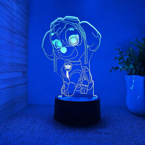 Dog Patrol 3D Night Light Touch Remote Control 16 Colors Auto Gradient LED Night Light Home Decoration Christmas Kids Gift