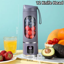 2024 New Household Charging MINI Crushed Ice Electric Juicer Powerful Motor 450ML Large Capacity Digital Display Juice Cup