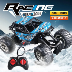 4-Way Remote Control Car with Light Anti-Slip Rubber Tire Outdoor Off-Road Climbing Kidsren's Boy Toy Car Model