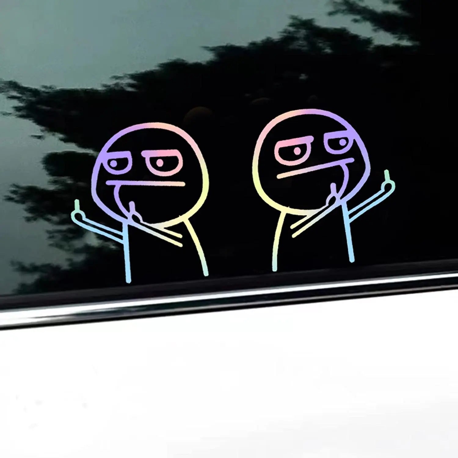 Demon Smiling Face Stickers Body Sticker Scratch Decal Reflective Sticker For Car Auto Headlight Decoration