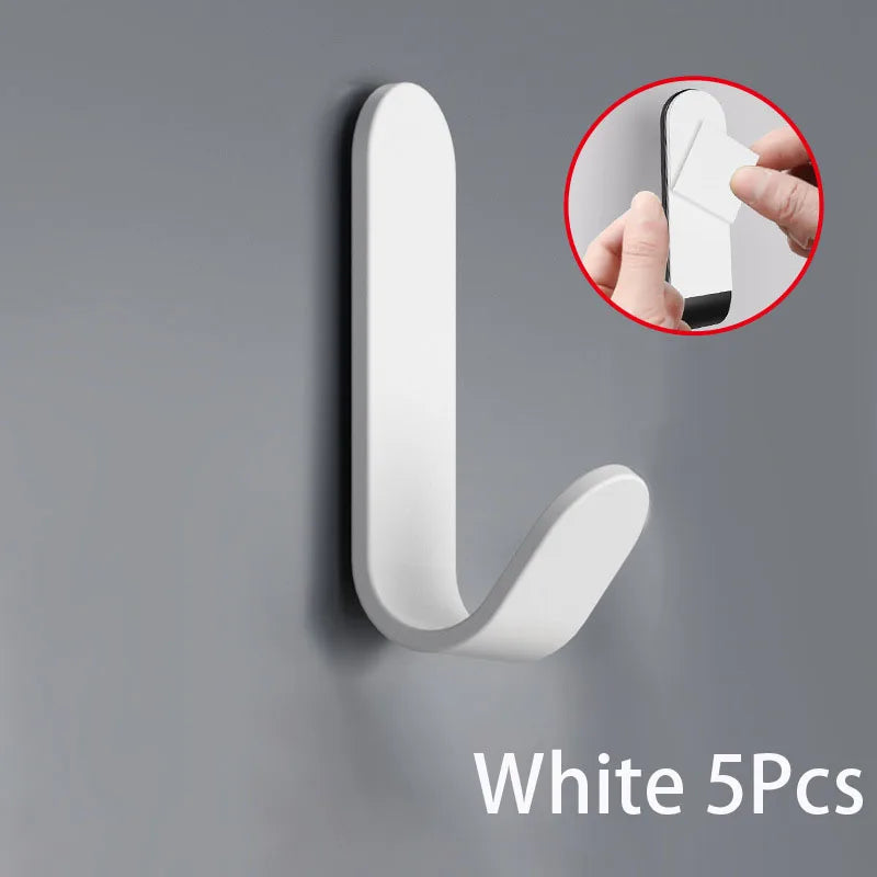 Multi-purpose Wall Organizer Hook Behind-door Key Cloth Hanger Hook Bathroom Robe Towel Holder Rack Kitchen Hardware Shelf Hook