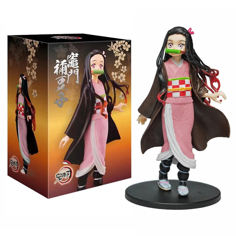 Anime Kamado Tanjirou Nezuko Demon Slayer Figure Action Figures PVC Model Toys Zenitsu Figurine Inosuke Kimetsu No Yaiba Figura