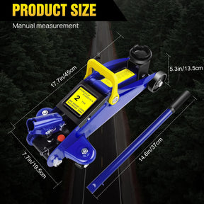 Floor Jack & Stand Combo-2 Ton Low Profile Hydraulic&3 Ton Axle Stand Set,Tire Repair Kit Steel Racing Quick Lift