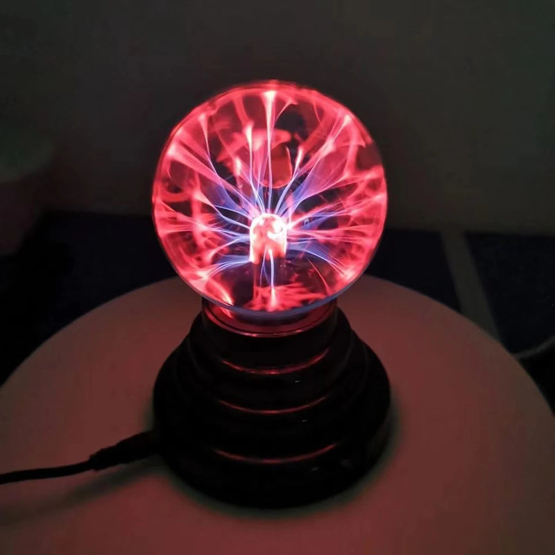 Touch sensitive plasma ball lamp - USB powered static electricity lamp for gatherings, home decoration, and science education