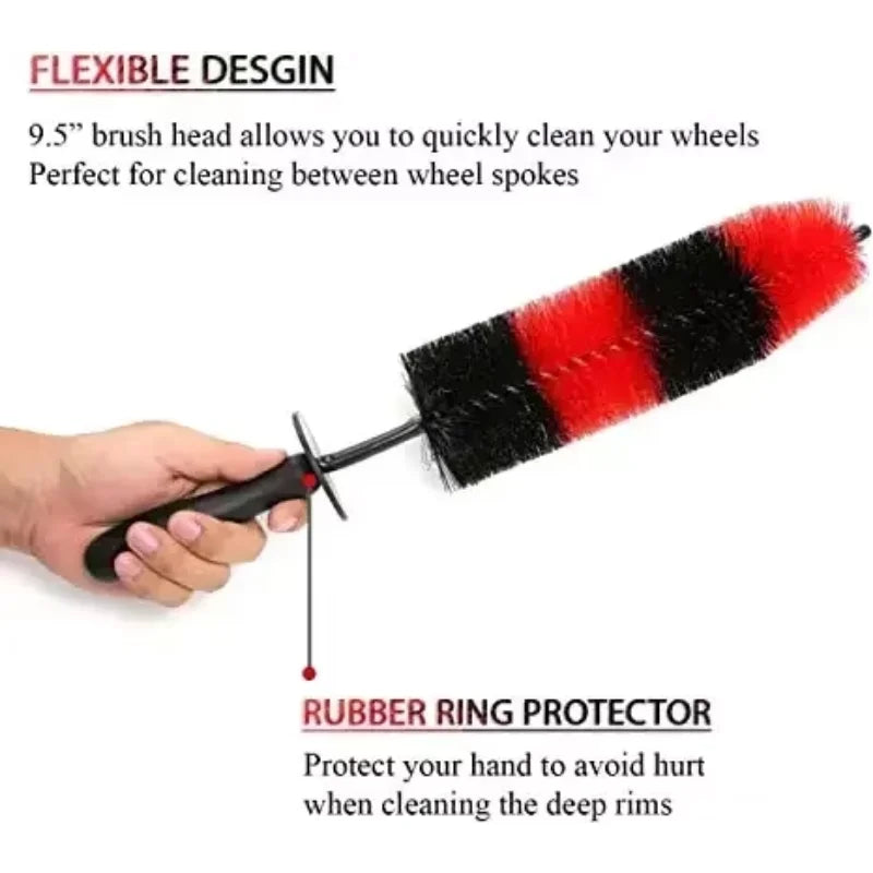 Car Universal Wheel Wash Brush Set Car Tire Rim Cleaning Tools Motorcycle Wheel Wash Brush Auto Detailing Washing Accessories