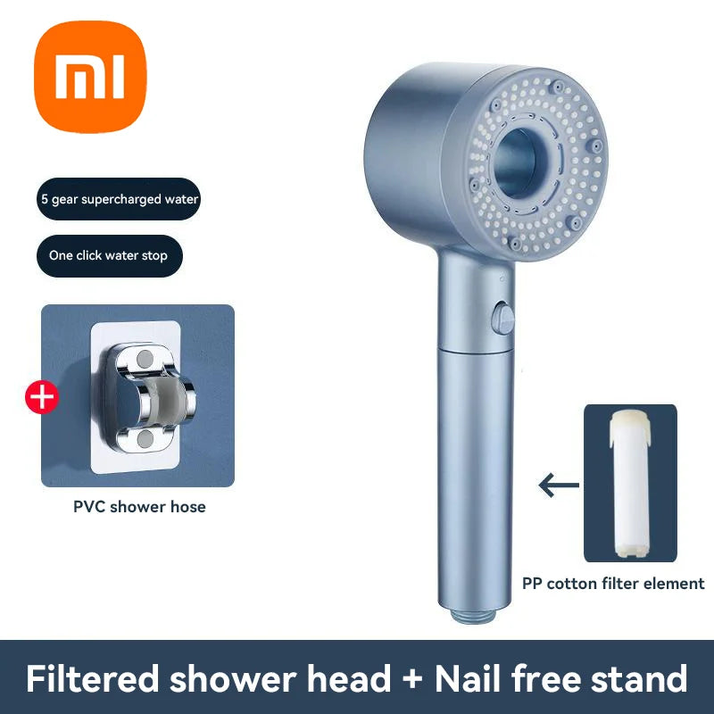 Xiaomi 5 Modes Shower Head High Pressure Showerhead Portable Filter Rainfall Faucet Tap Bathroom Bath Home Bathroom Accessories