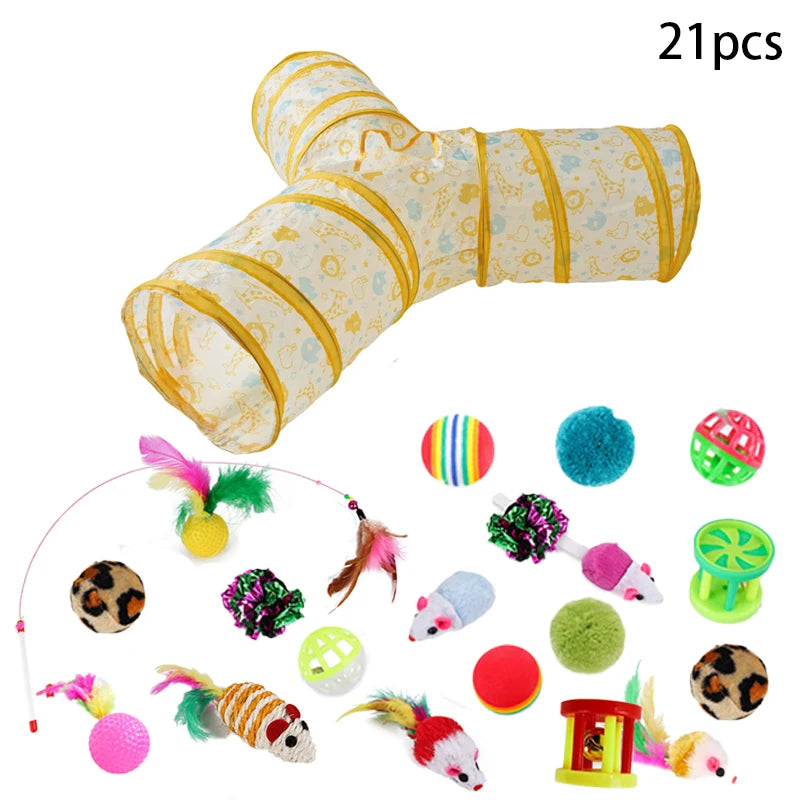 Cat Rattle Paper Tunnel Cat Toys Pet Crinkle Tunnel Cat Tent Tunnel Foldable Cat Toy Small Pet Cat Polyester Cotton