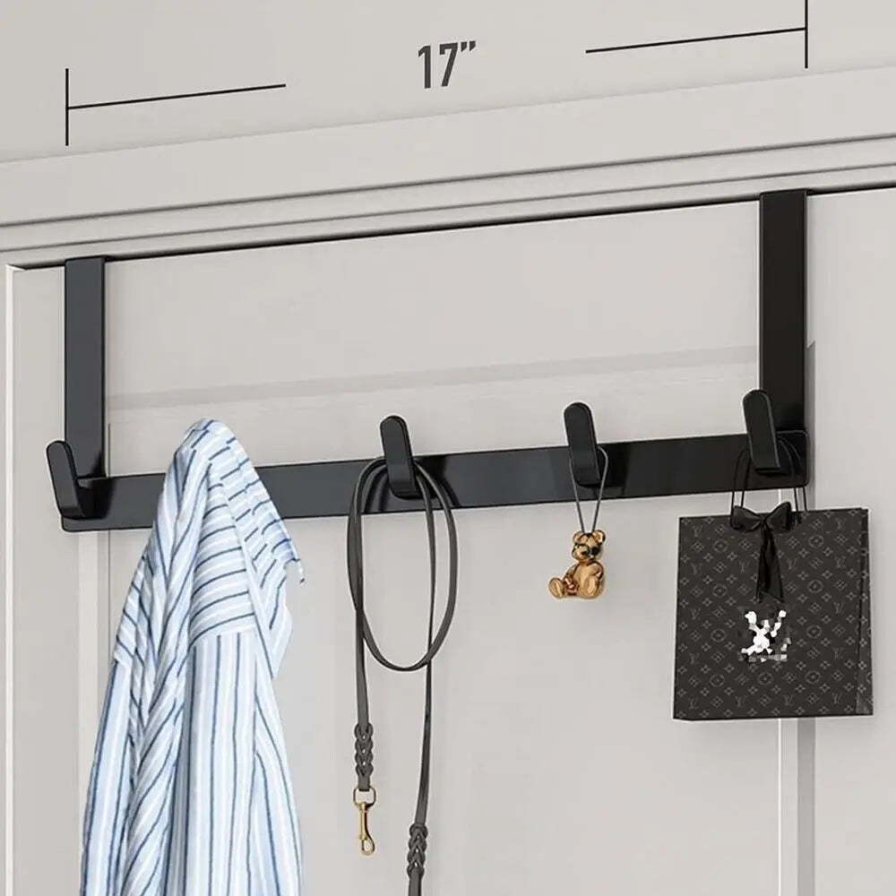 Hooks Over The Door 6 Hooks Home Bathroom Organizer Rack Clothes Coat Hat Towel Hanger Bathroom Kitchen Accessories Door Hang