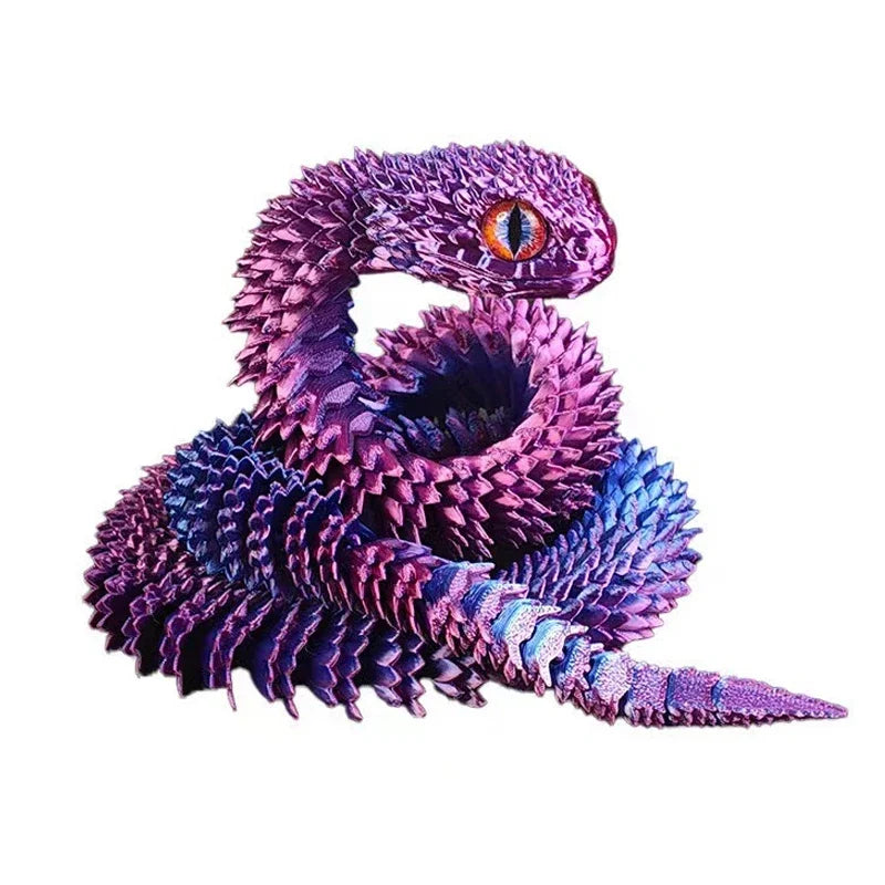 3D Printed Snake Movable Joint Fidget Toy Figurine Simulation Snake Office Desktop Ornament 2025 New Year Gifts Crafts Gift