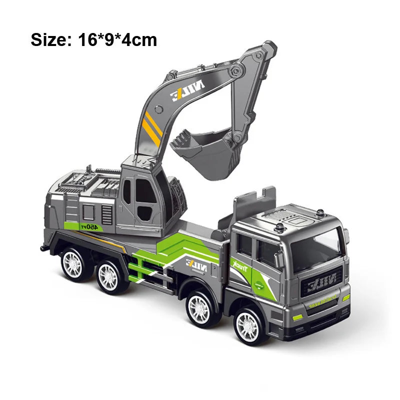 Engineering Diecast Inertial Driving Toys for Boys Alloy Tractor Excavator Bulldozer Kids Truck Children Vehicle Model Gift