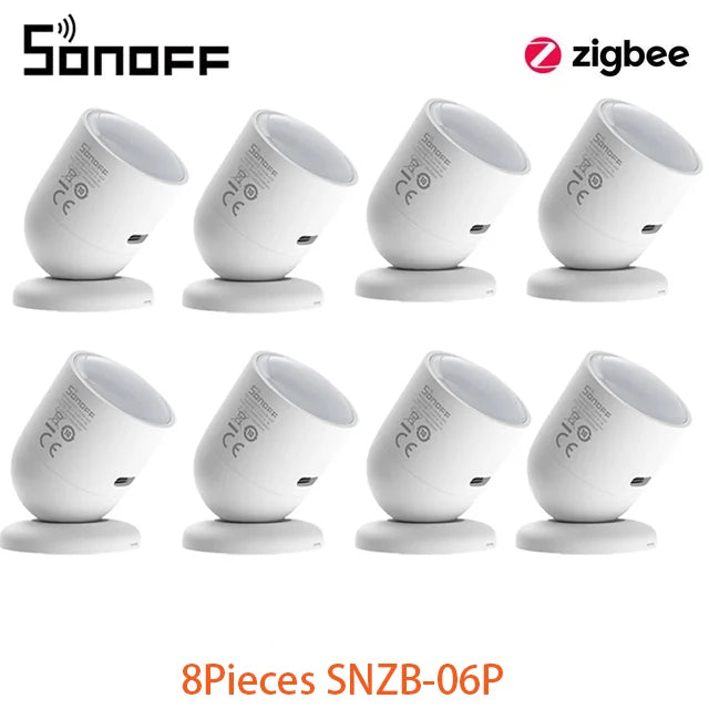 SONOFF SNZB-06P Zigbee Human Presence Sensor Rardar Detector Motion Light Sensing Smart Home Automation for Google Alexa Alice