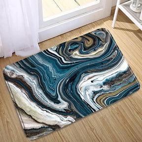 Abstract Black White Marble Bath Mat Set Creative Geometric Texture Modern Carpet Home Bathroom Decor Non-slip Rugs Toilet Cover