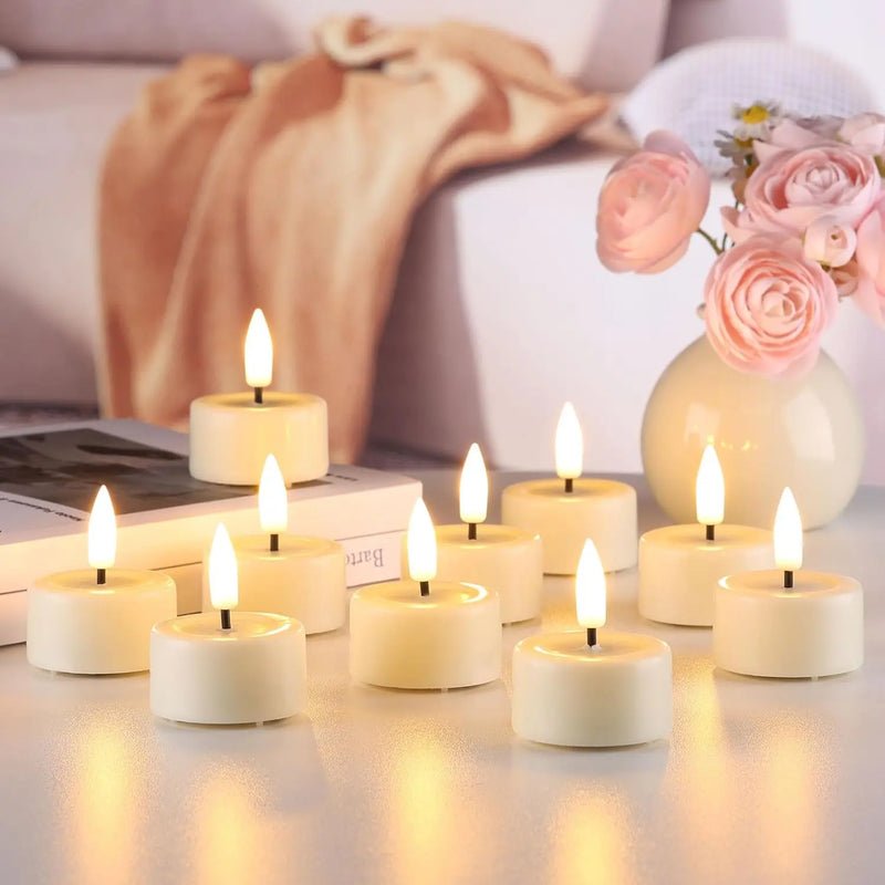 6/12pcs LED Candles Flashing Candles Light Battery Powered Flickering Tea Light Flameless Candles Birthday Wedding Party Decor